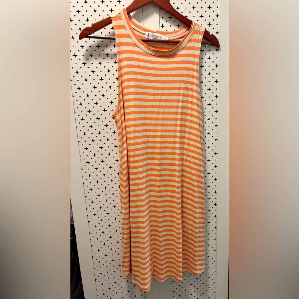 🧡 Fighting Eel Orange Striped Dress